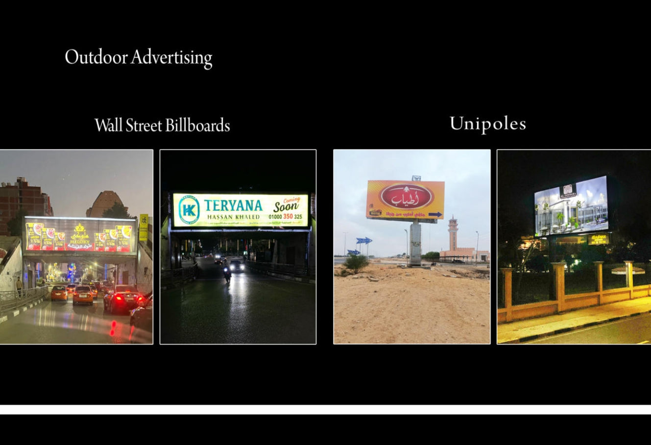 Billboards, signposts, and unipoles for roads and highways